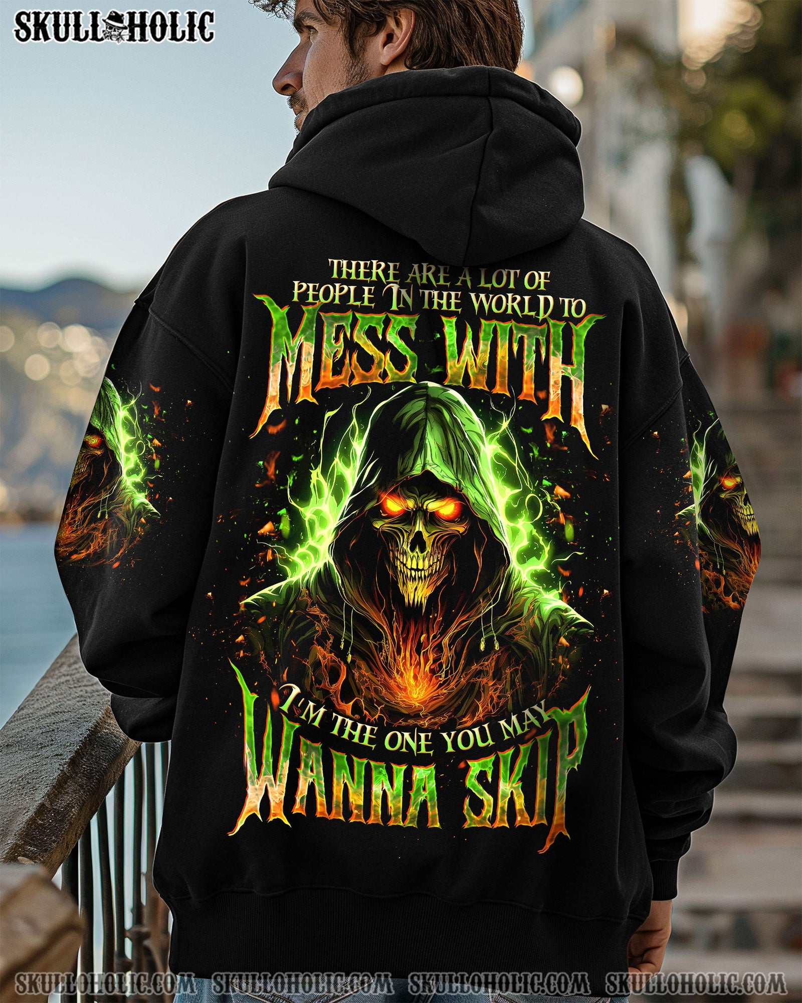 BLISSCORNERS I'M THE ONE YOU MAY WANNA SKIP SKULL REAPER ALL OVER PRINT