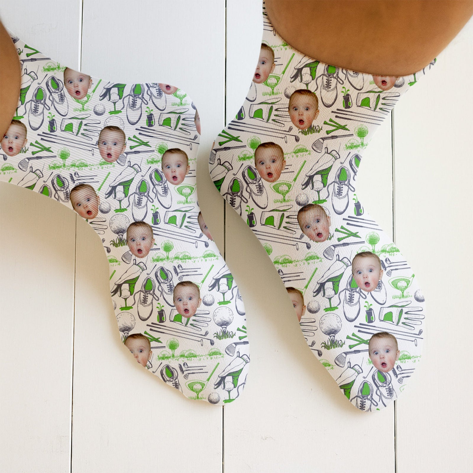Blisscorners Personalized Socks With Photos, Fun Socks For Men, Christmas Golf Gift, Gifts For Golfing DadLM2611
