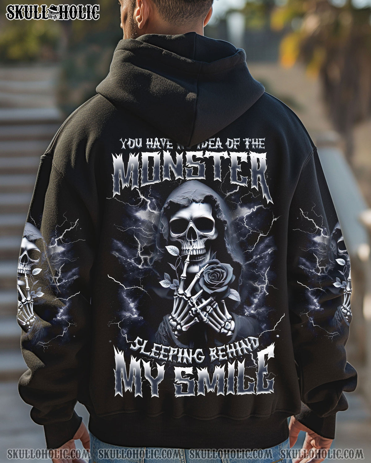 BLISSCORNERS THE MONSTER SLEEPING BEHIND MY SMILE SKULL ALL OVER PRINT