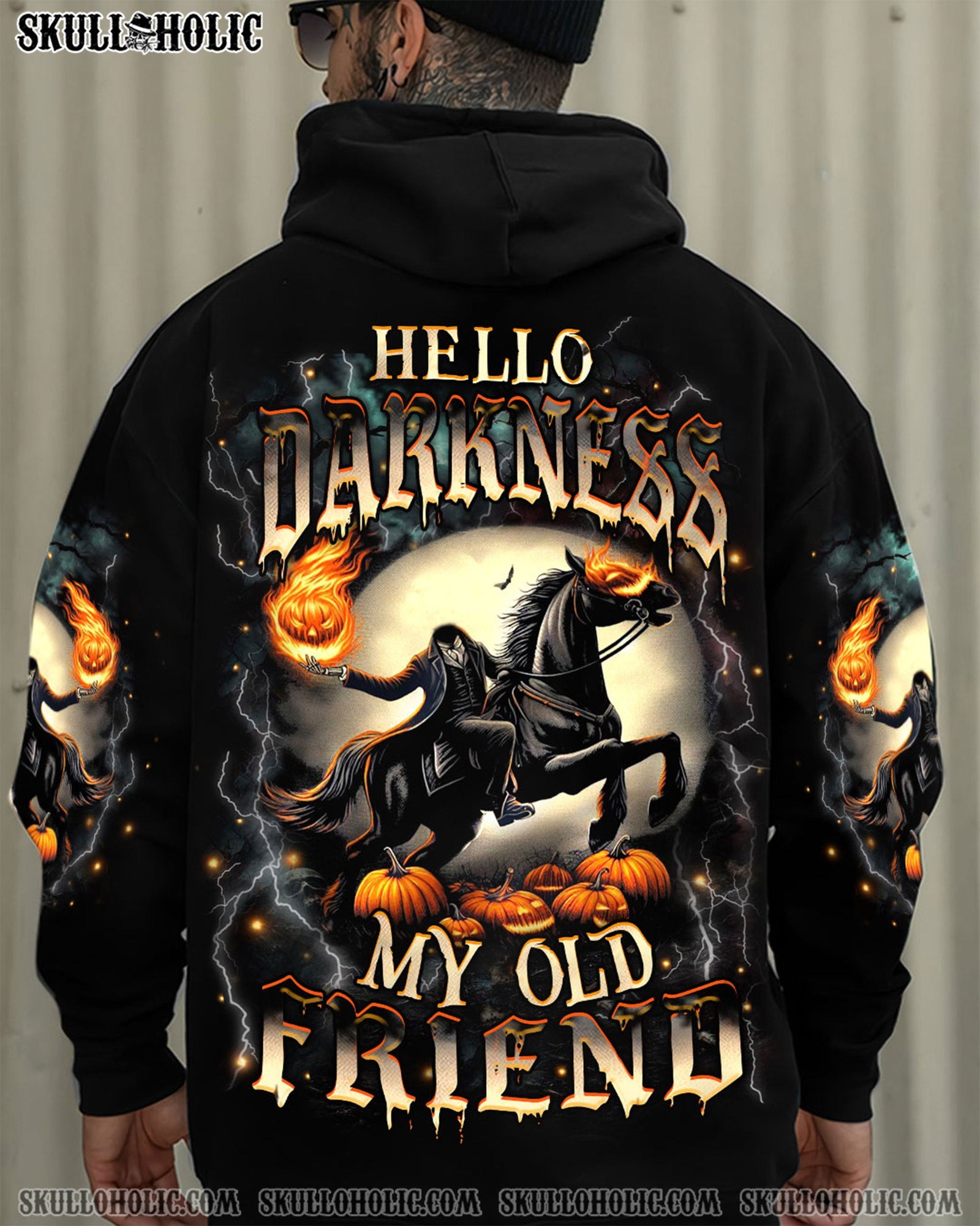 BLISSCORNERS HELLO DARKNESS MY OLD FRIEND HALLOWEEN ALL OVER PRINT