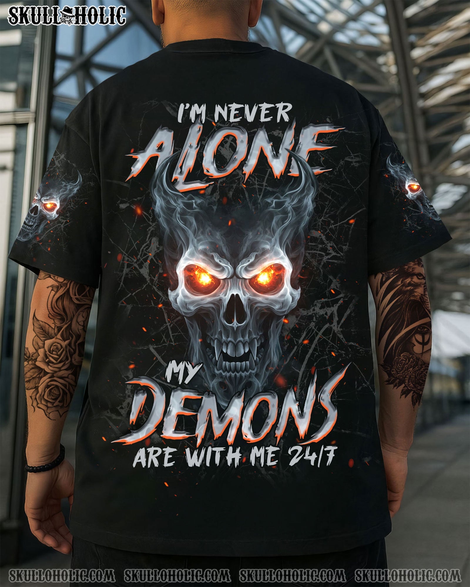 BLISSCORNERS I'M NEVER ALONE FIRE DEMONS ALL OVER PRINT