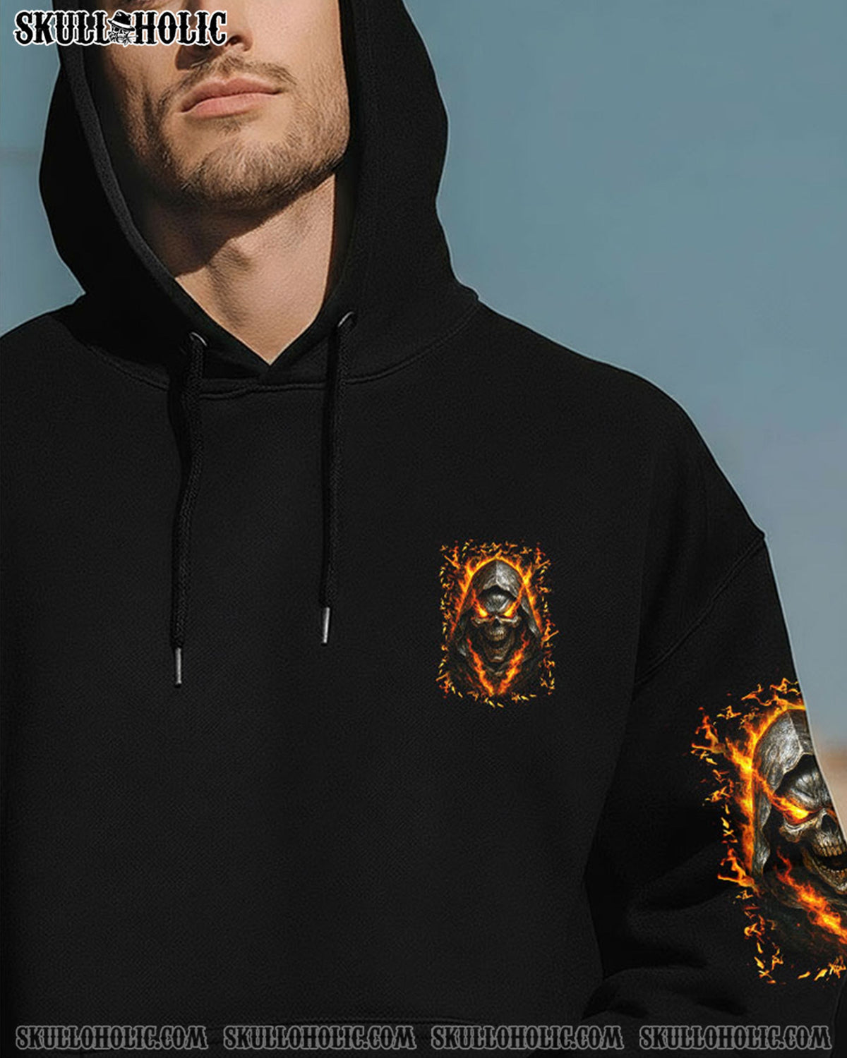 BLISSCORNERS I'M NOT ANTI-SOCIAL MAD REAPER SKULL ALL OVER PRINT