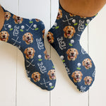 Blisscorners Best Dog Dad By Par Socks, Socks With Dog Face, Custom Pet Socks, Funny Crew Socks, Christmas Golf GiftLM2611