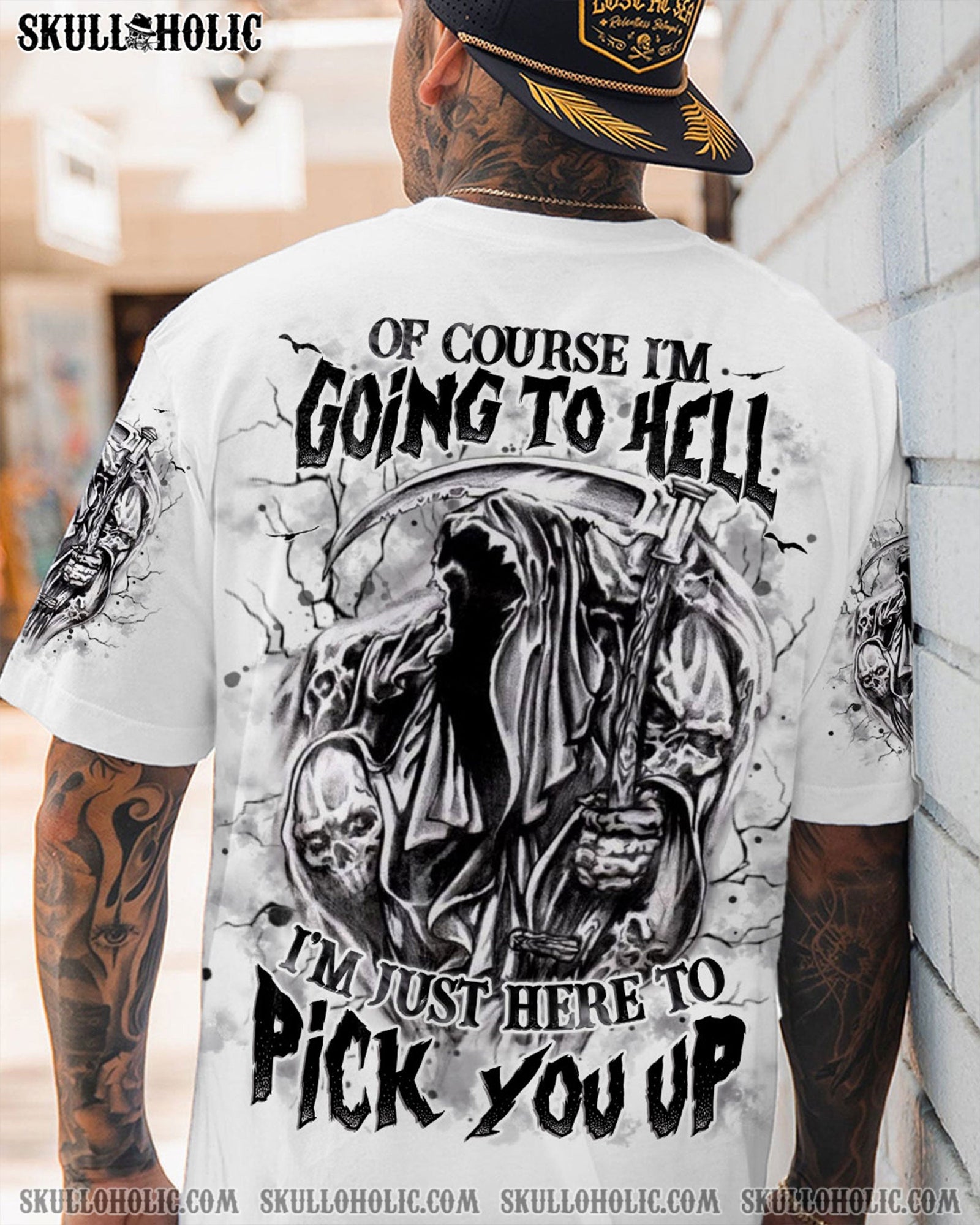BLISSCORNERS OF COURSE I'M GOING TO HELL SKULL ALL OVER PRINT