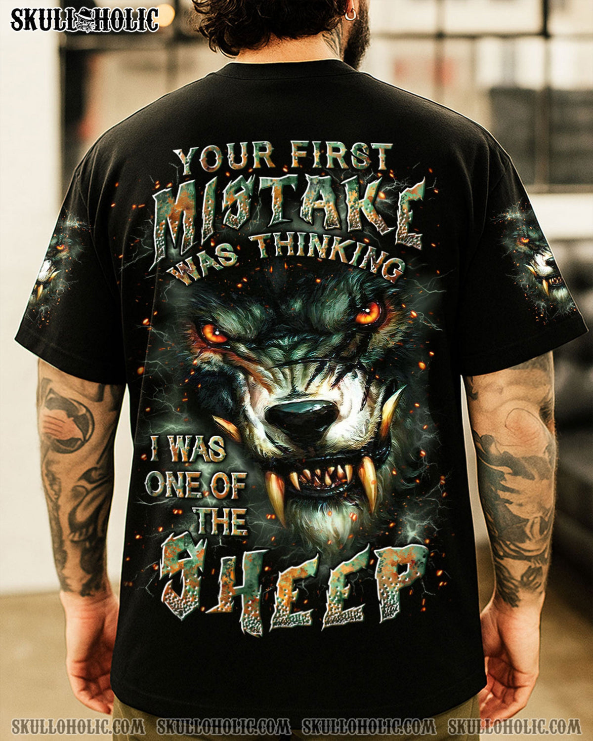 BLISSCORNERS YOUR FIRST MISTAKE WOLF SKULL ALL OVER PRINT