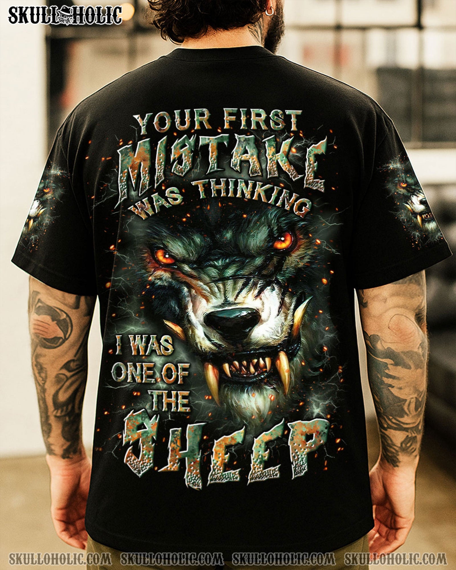 BLISSCORNERS YOUR FIRST MISTAKE WOLF SKULL ALL OVER PRINT