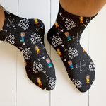 Blisscorners Best Dad By Par Custom Face Black Socks, Fun Socks For Men, Dad Golf Gift, Christmas Golf GiftLM2611