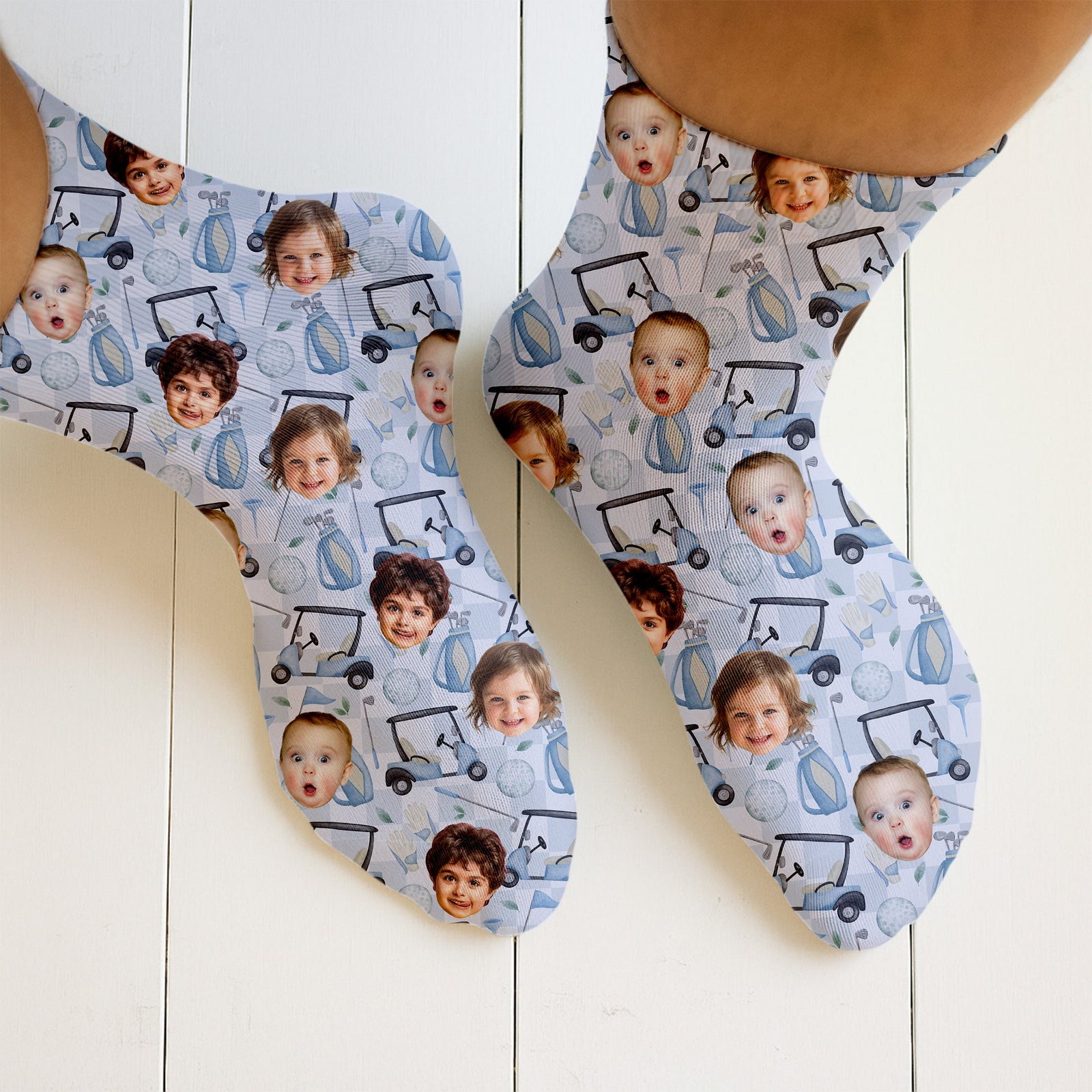 Blisscorners Custom Kid Face Socks, Fun Socks For Men, Christmas Golf Gift, Golf Gifts For DadLM2611