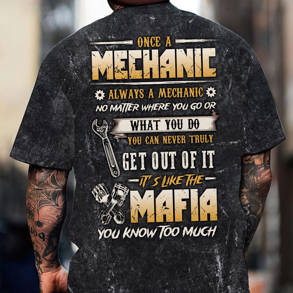 Blisscorners Once a Mechanic Always a Mechanic Shirt, Funny Mechanic Apparel, Car Repair Mafia Tee for Mechanics, Gift for Auto Technicians