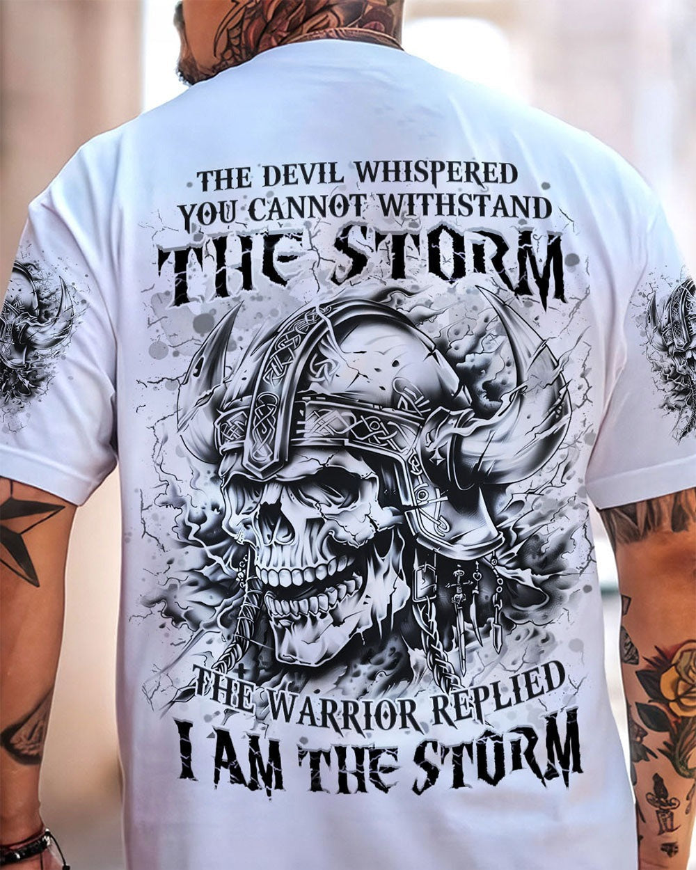 BLISSCORNERS I AM THE STORM SKULL WARRIOR ALL OVER PRINT