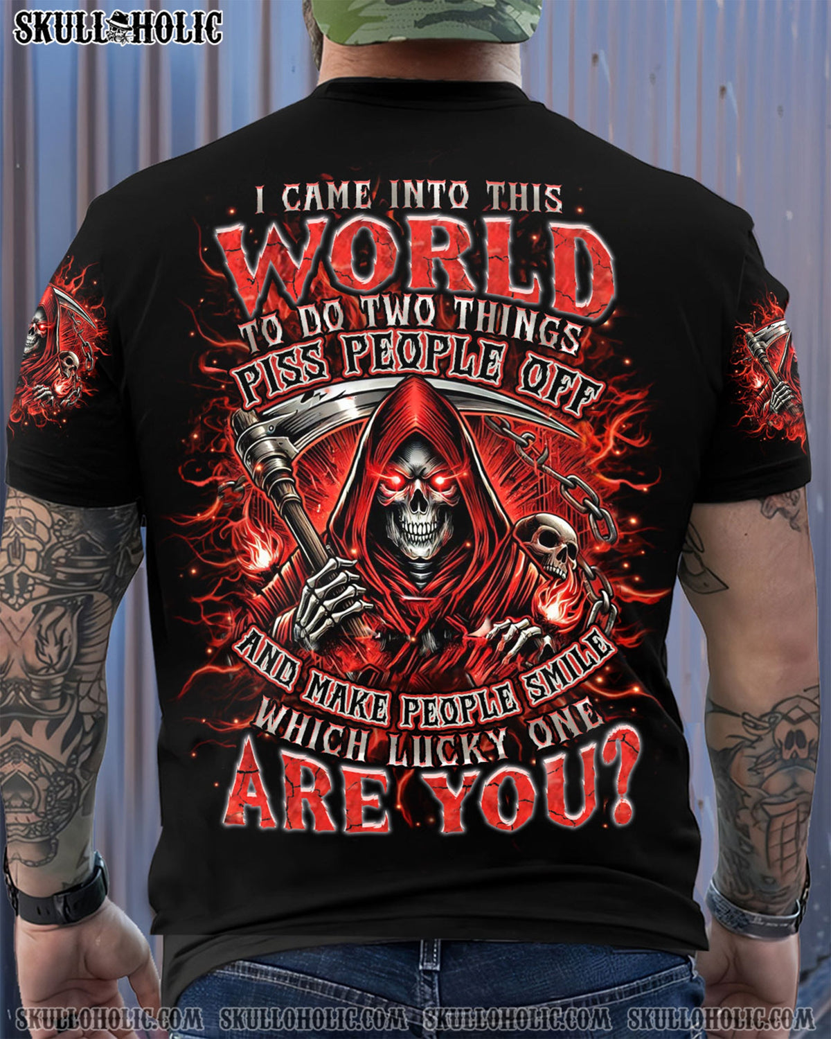 BLISSCORNERS WHICH LUCKY ONE ARE YOU SKULL ALL OVER PRINT