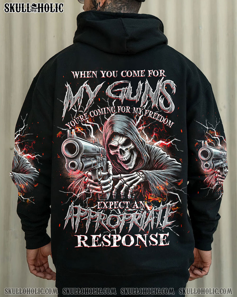 BLISSCORNERS WHEN YOU COME FOR MY G REAPER SKULL ALL OVER PRINT
