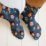 Blisscorners Best Dad By Par Custom Kids Face, Personalized Socks With Photos, Funny Crew Socks, Dad Golf GiftLM2611