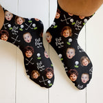 Blisscorners Best Dad By Par Custom Kids Face Black Socks, Personalized Socks With Photos, Dad Golf GiftLM2611
