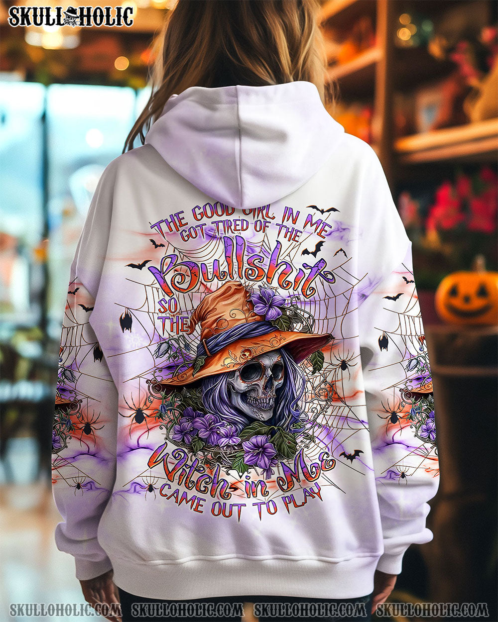 BLISSCORNERS THE GOOD GIRL WITCH SKULL HALLOWEEN ALL OVER PRINT