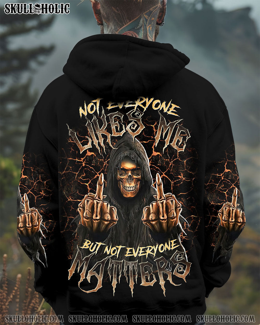 BLISSCORNERS NOT EVERYONE LIKES ME SKULL REAPER ALL OVER PRINT
