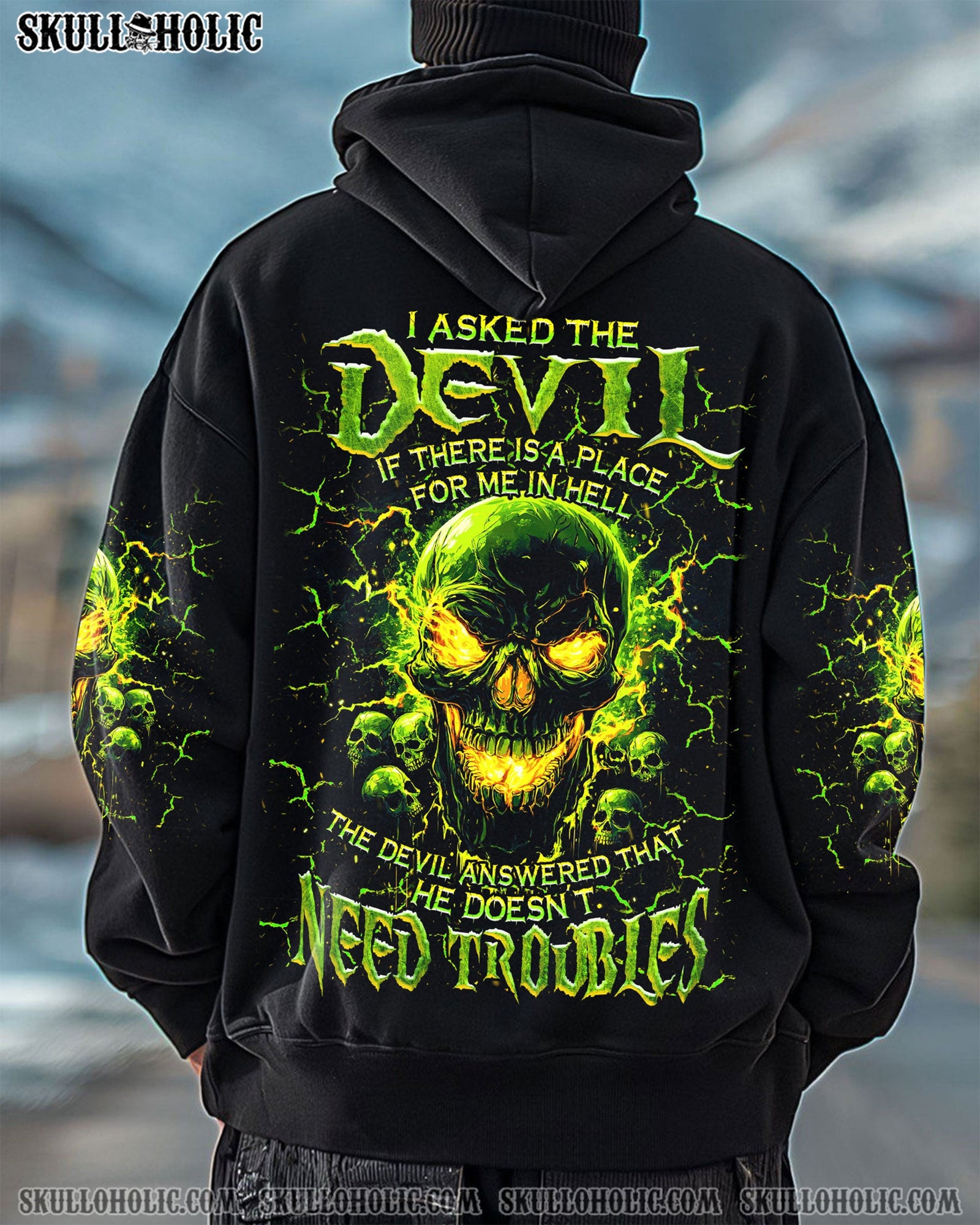 BLISSCORNERS I ASKED THE DEVIL SKULL MADLY ALL OVER PRINT