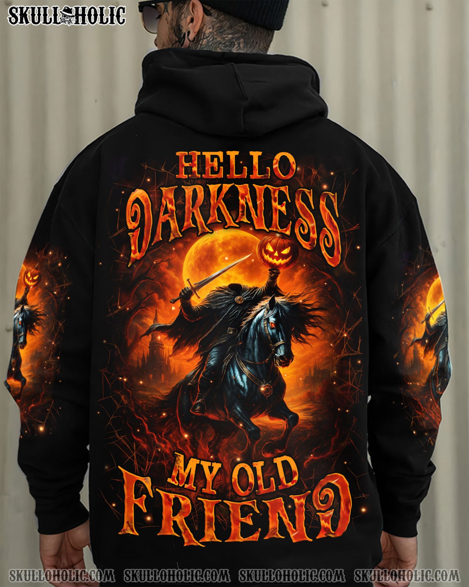 BLISSCORNERS HELLO DARKNESS MY OLD FRIEND HALLOWEEN ALL OVER PRINT
