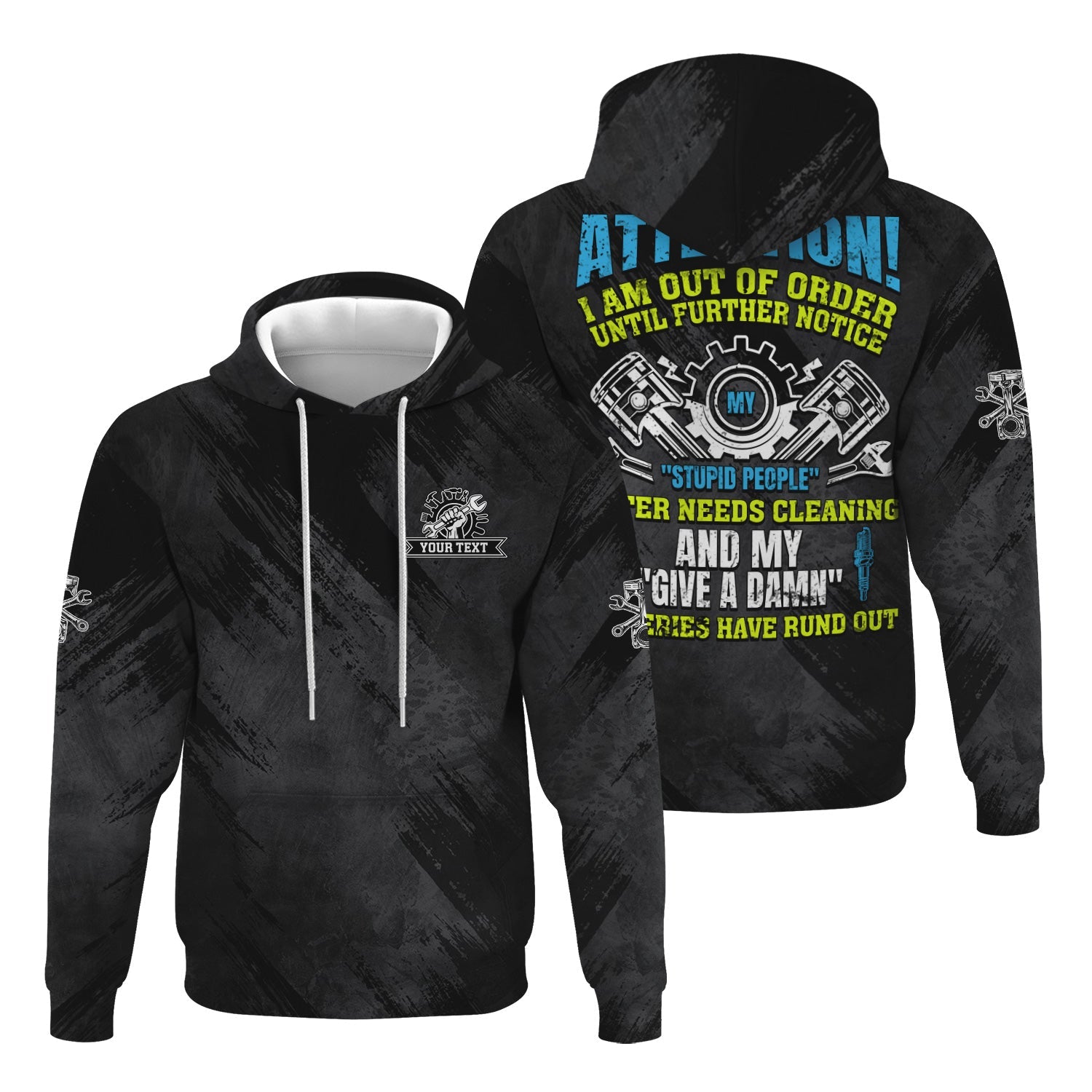 Blisscorners Custom Name Mechanic T Shirt Attention I Am Out Of Order Mechanic Shirt All Over Print