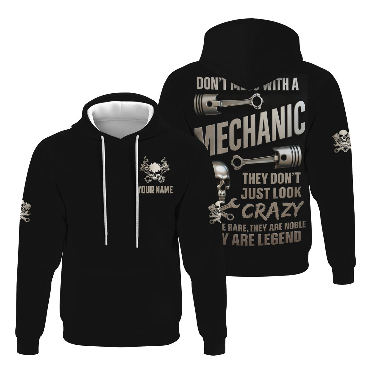 Blisscorners Funny Vintage Mechanic Shirt Don't Mess With A Mechanic Black T Shirt