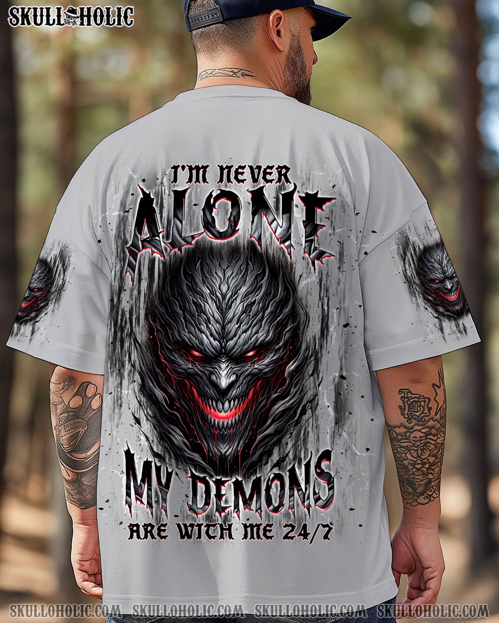 BLISSCORNERS I'M NEVER ALONE MY DEMONS ARE WITH ME 24/7 ALL OVER PRINT