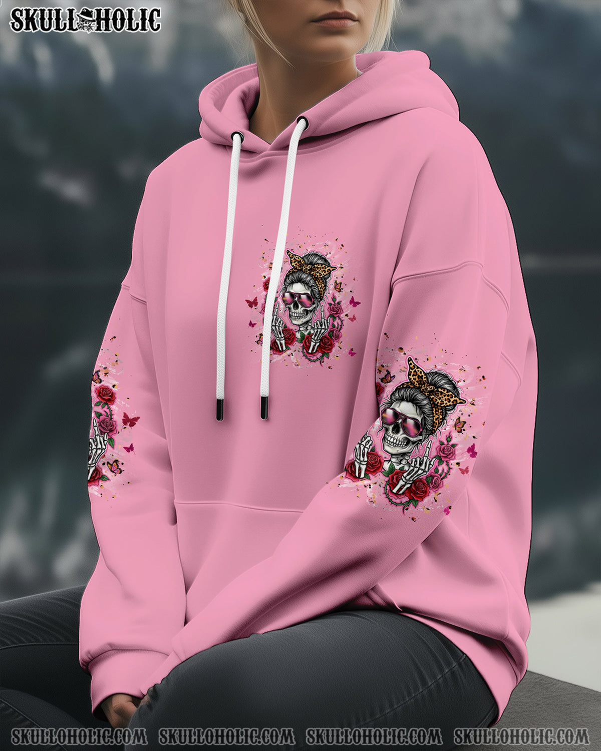 BLISSCORNERS ZERO F GIVEN MESSY BUN SKULL ALL OVER PRINT