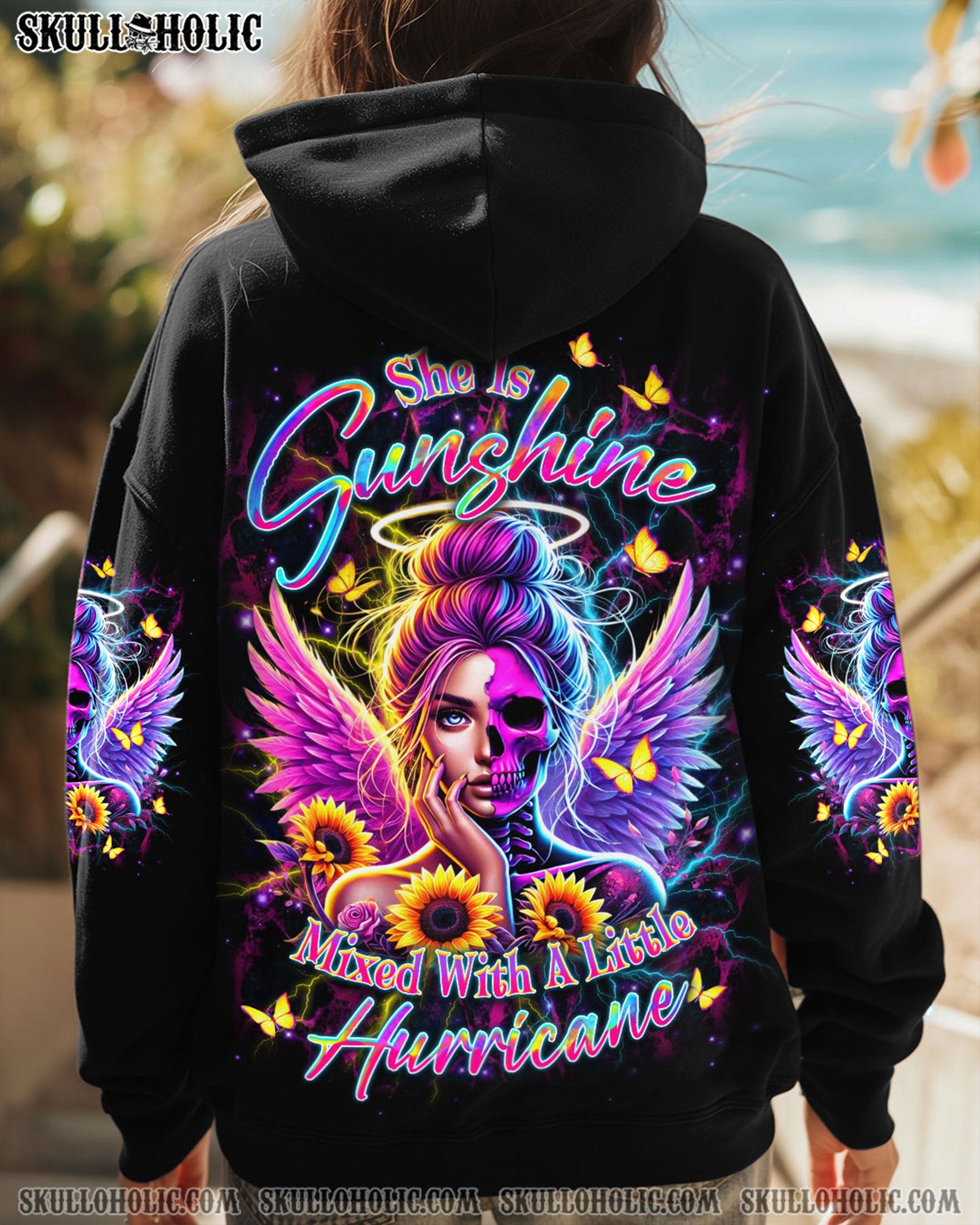 BLISSCORNERS SHE IS SUNSHINE SKULL LADY ALL OVER PRINT