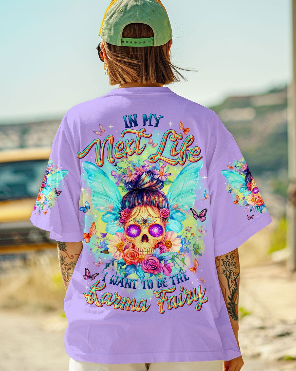 BLISSCORNERS OH I PISS YOU OFF SKULL MESSY BUN ALL OVER PRINT