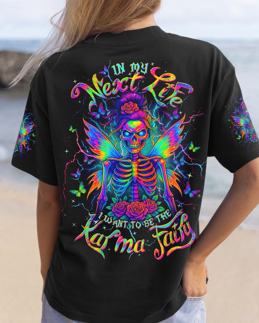 BLISSCORNERS I DO WHAT I WANT MESSY BUN SKULL ALL OVER PRINT