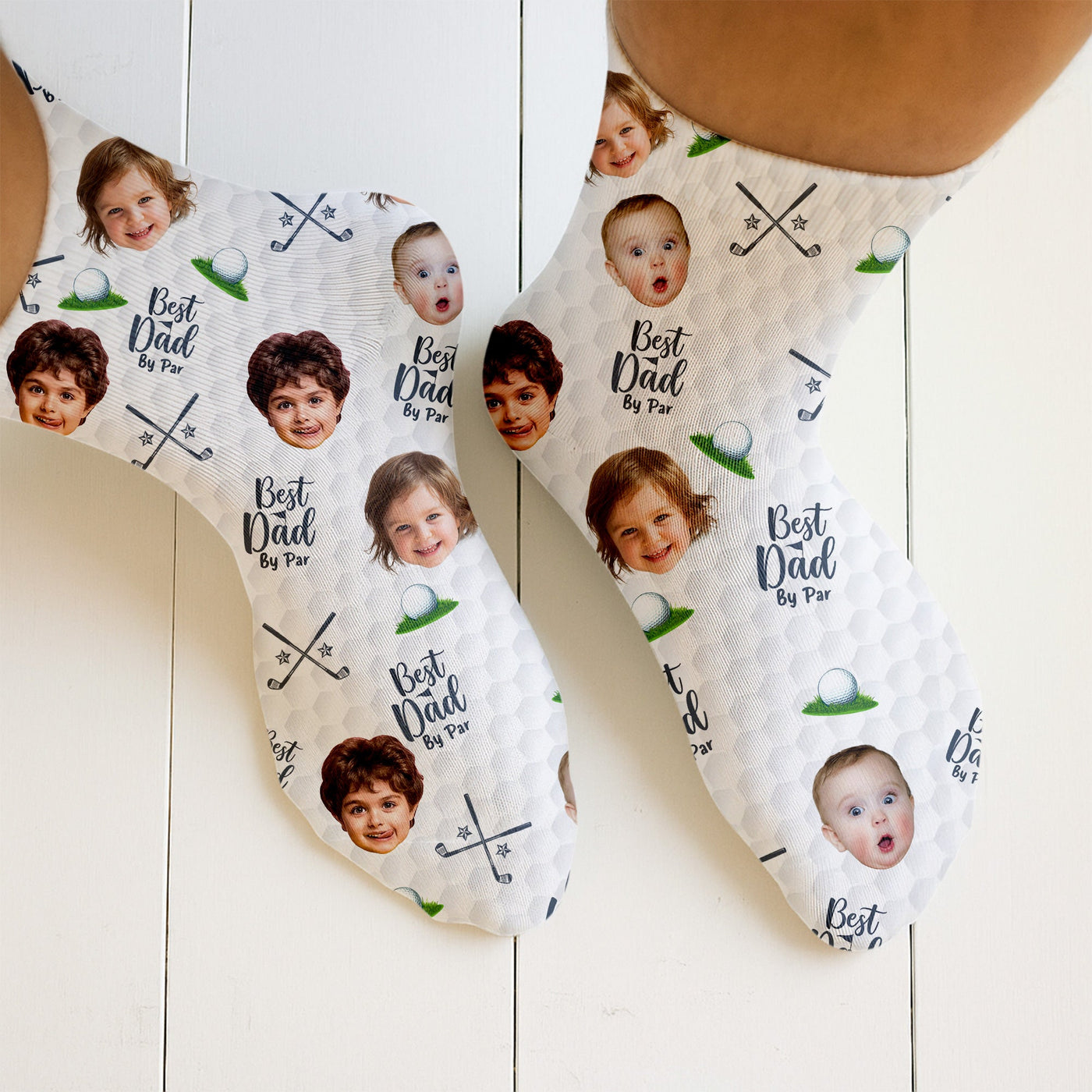 Blisscorners Men's Best Dad By Par Socks, Personalized Socks With Photos, Christmas Golf GiftLM2611