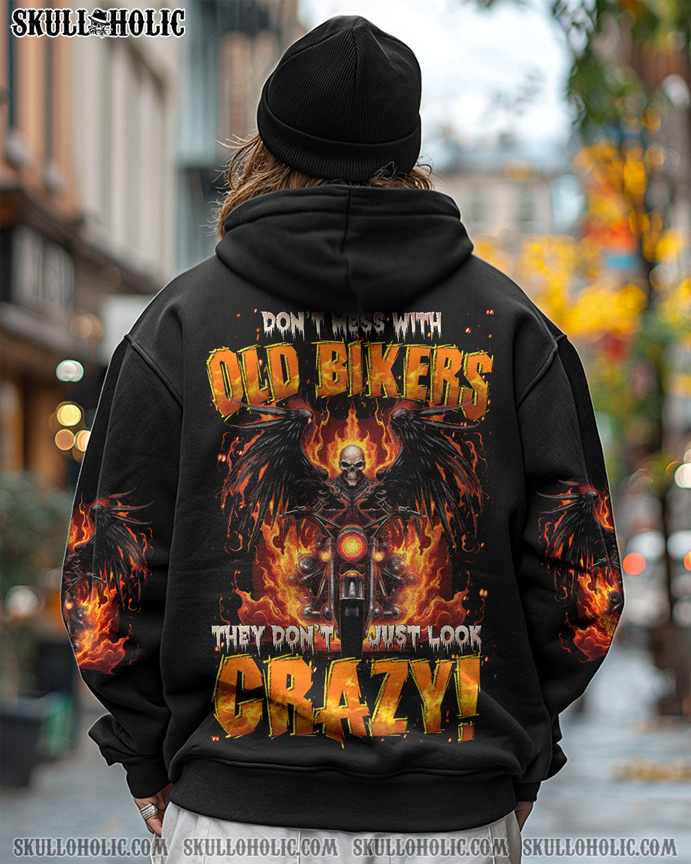 BLISSCORNERS DON'T MESS WITH OLD BIKERS SKULL ALL OVER PRINT