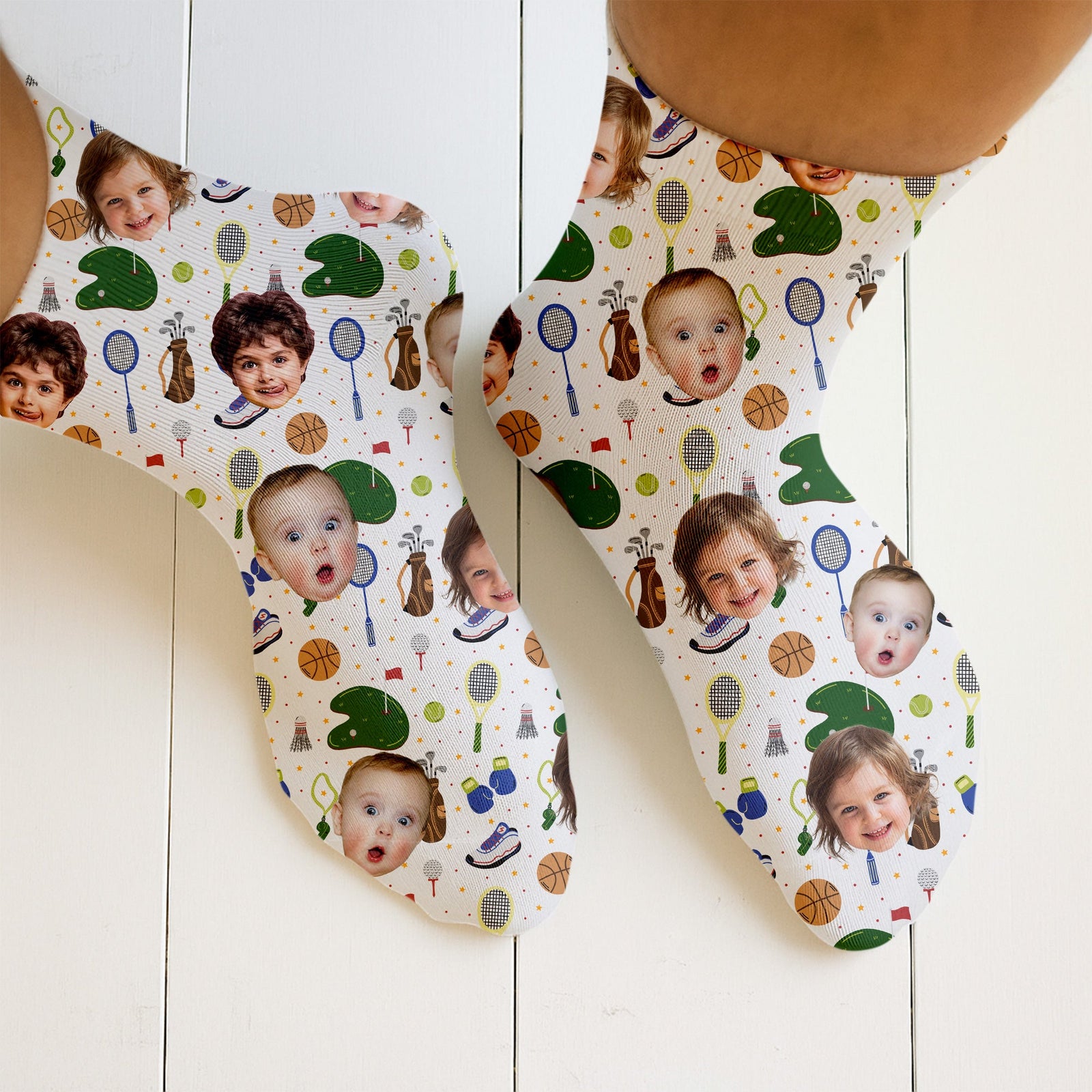 Blisscorners Custom Face Socks, Funny Golf Socks For Dad, Christmas Golf GiftLM2611