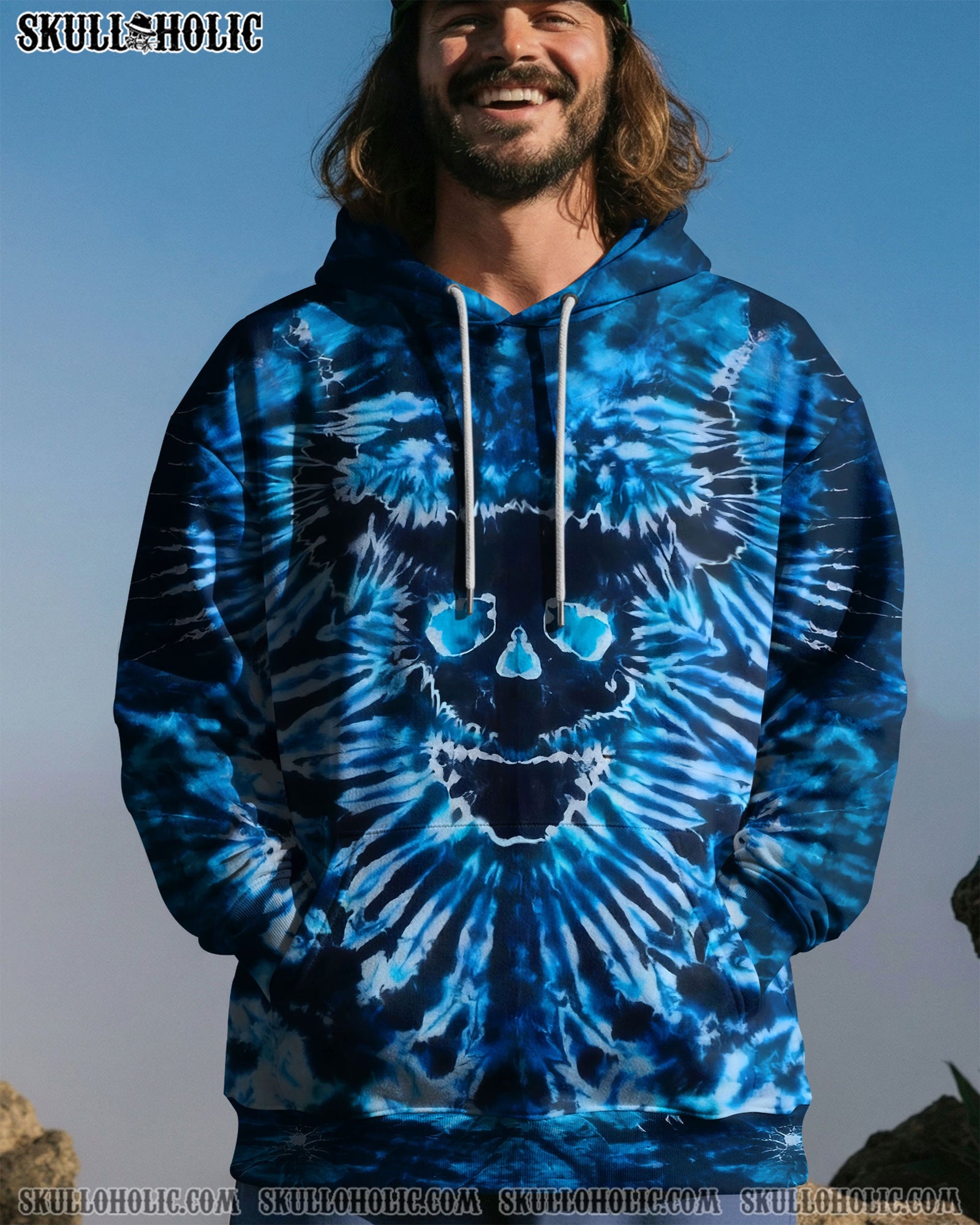 BLISSCORNERS DEMON SKULL TIE DYE  ALL OVER PRINT