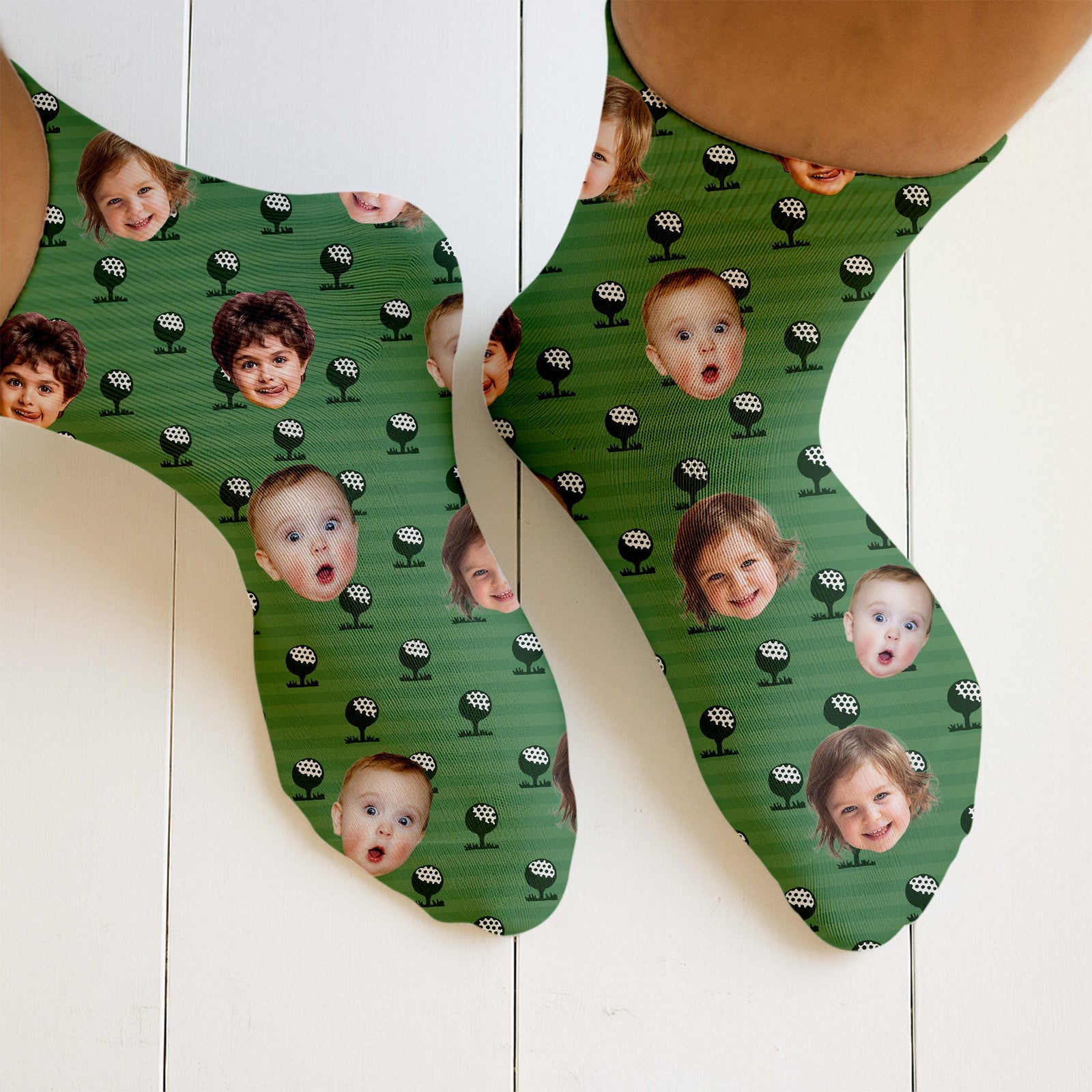 Blisscorners Custom Face Socks, Custom Photo Socks, Funny Golf Socks For Dad, Christmas Golf GiftLM2611