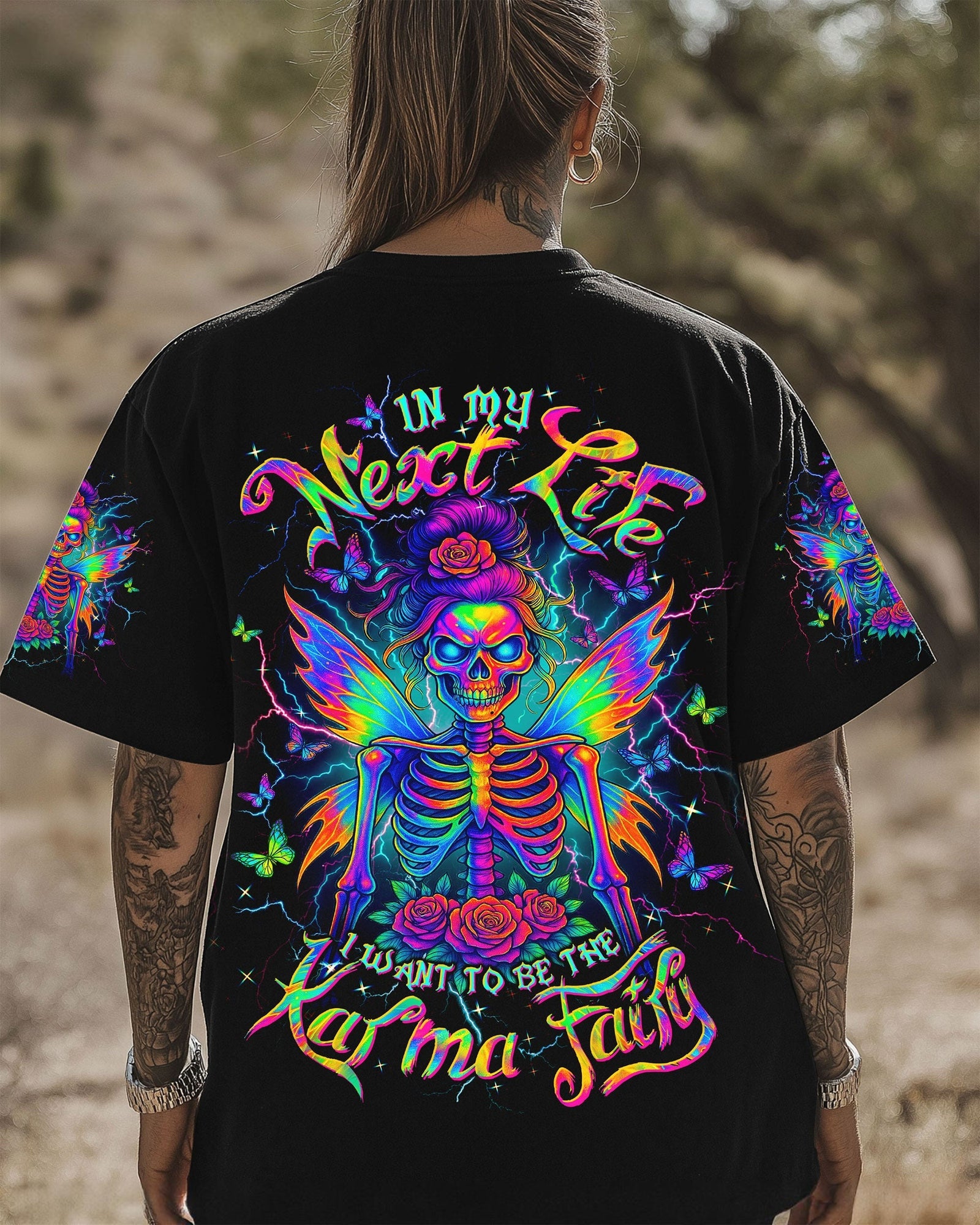 BLISSCORNERS I DO WHAT I WANT MESSY BUN SKULL ALL OVER PRINT
