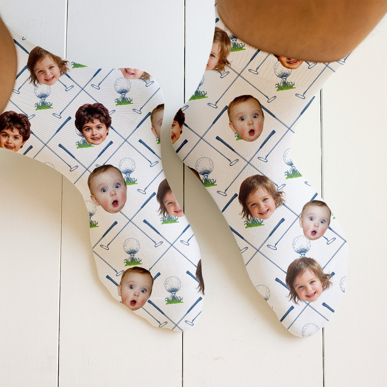 Blisscorners Custom Socks With Faces, Fun Socks For Men, Christmas Golf Gift, Gifts For The Golfing DadLM2611
