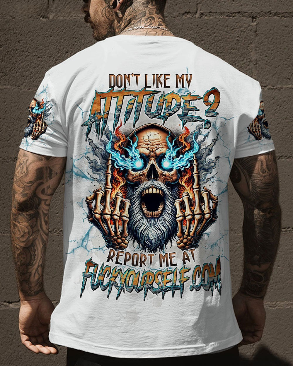 BLISSCORNERS DON'T LIKE MY ATTITUDE OLD SKULL ALL OVER PRINT