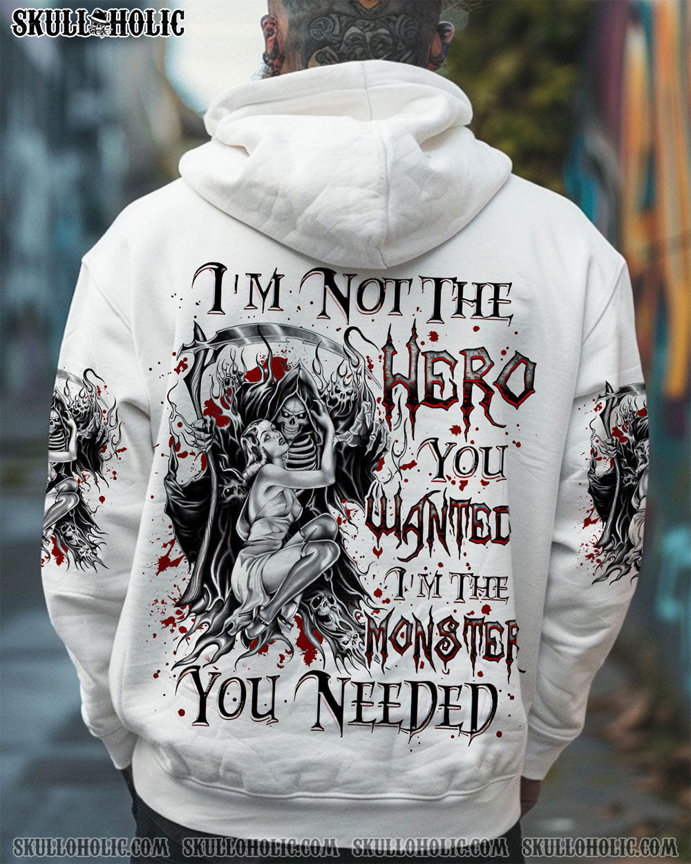 BLISSCORNERS I'M NOT THE HERO YOU WANTED REAPER ALL OVER PRINT