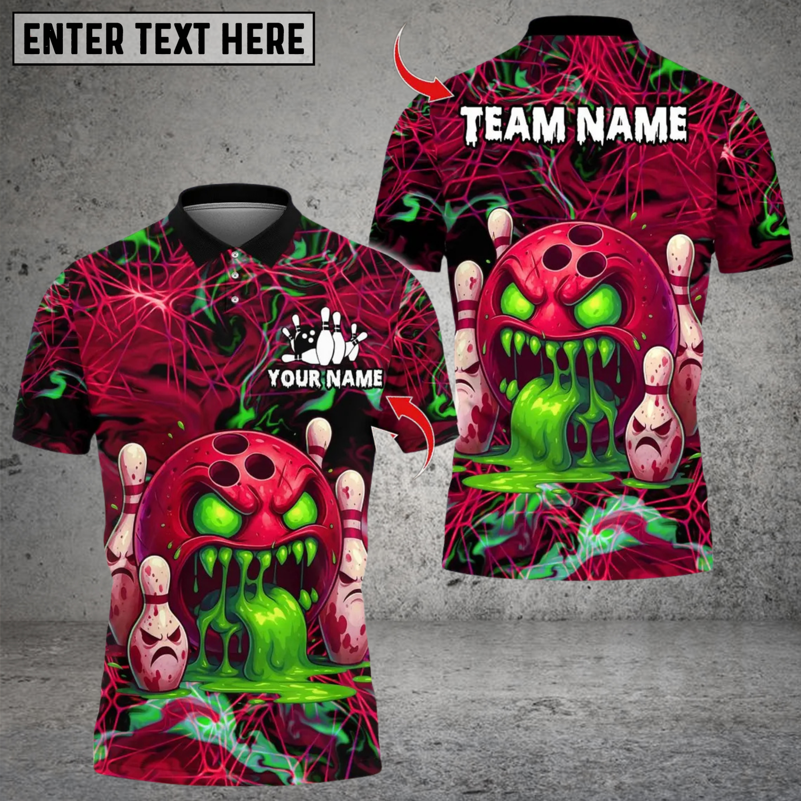 Blisscorners Angry Zombies Bowling Ball Multicolor Customized Name, Team Name 3D Shirts