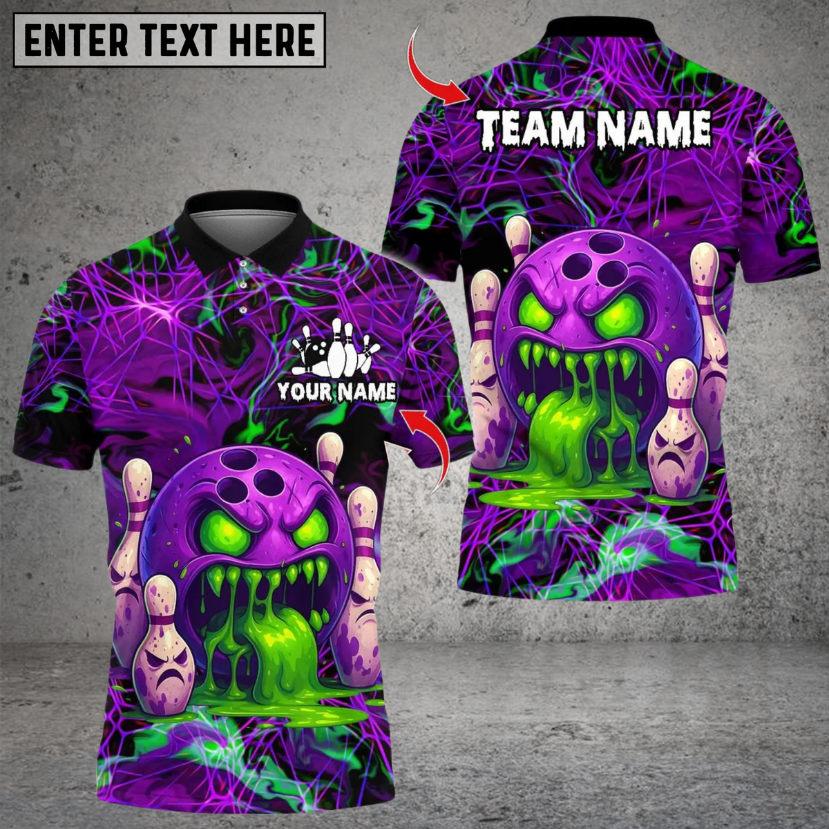 Blisscorners Angry Zombies Bowling Ball Multicolor Customized Name, Team Name 3D Shirts