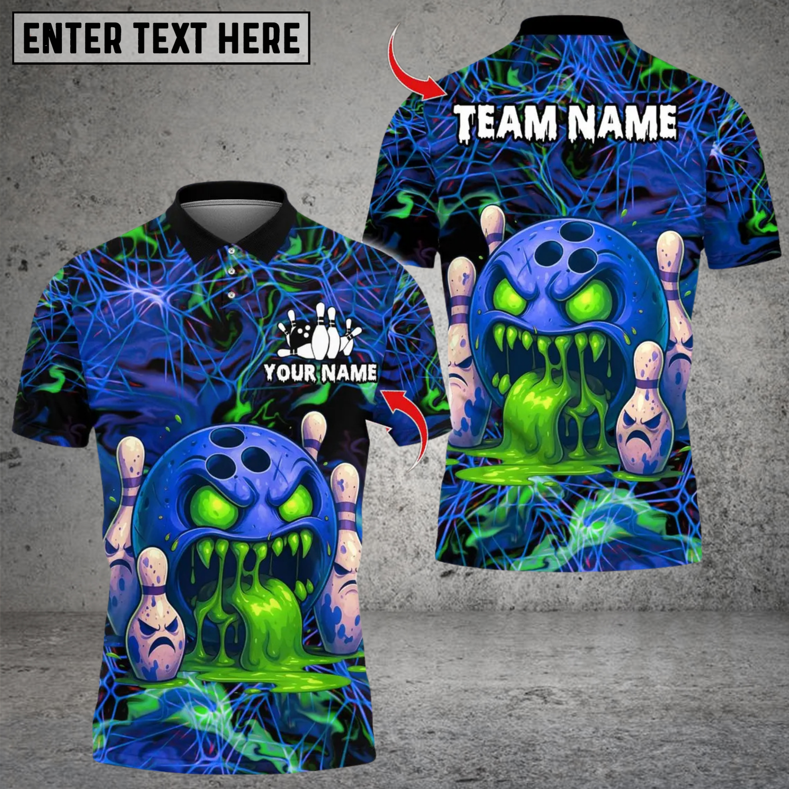 Blisscorners Angry Zombies Bowling Ball Multicolor Customized Name, Team Name 3D Shirts