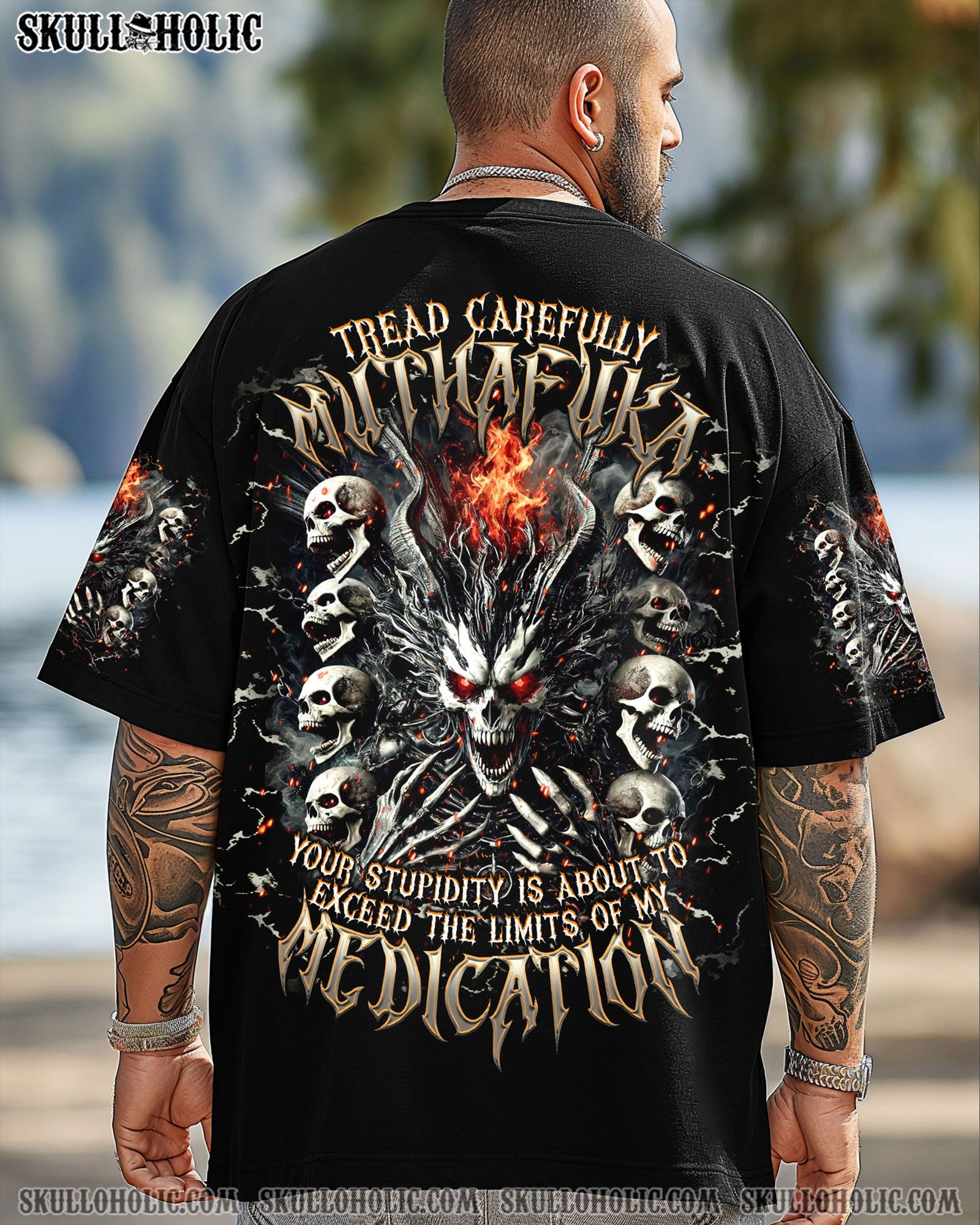 BLISSCORNERS TREAD CAREFULLY MUTHAFUKA SKULL ALL OVER PRINT