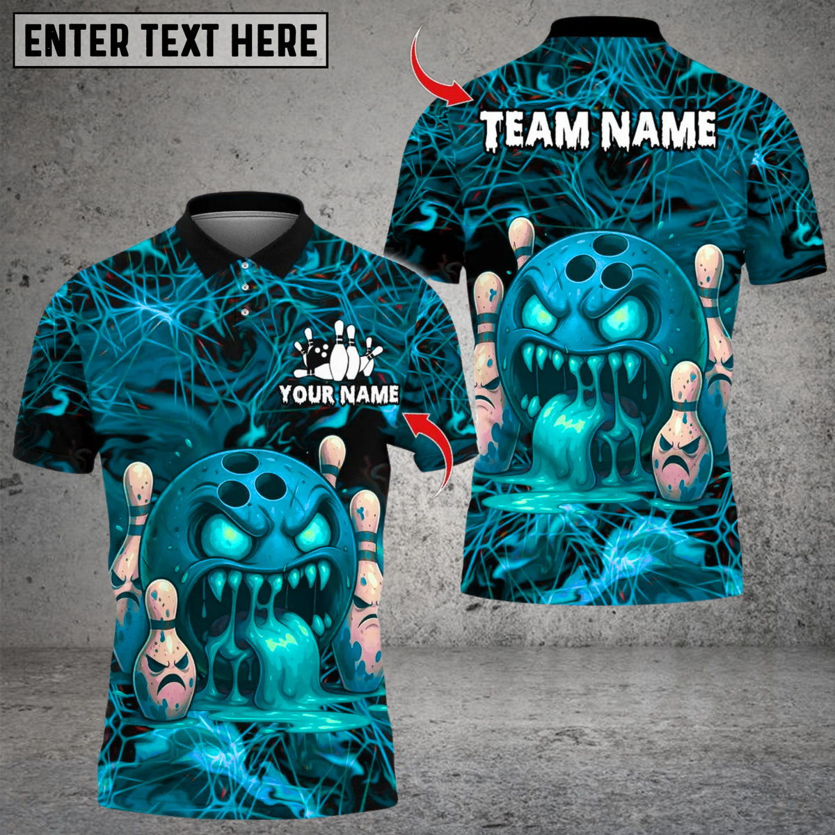 Blisscorners Angry Zombies Bowling Ball Multicolor Customized Name, Team Name 3D Shirts
