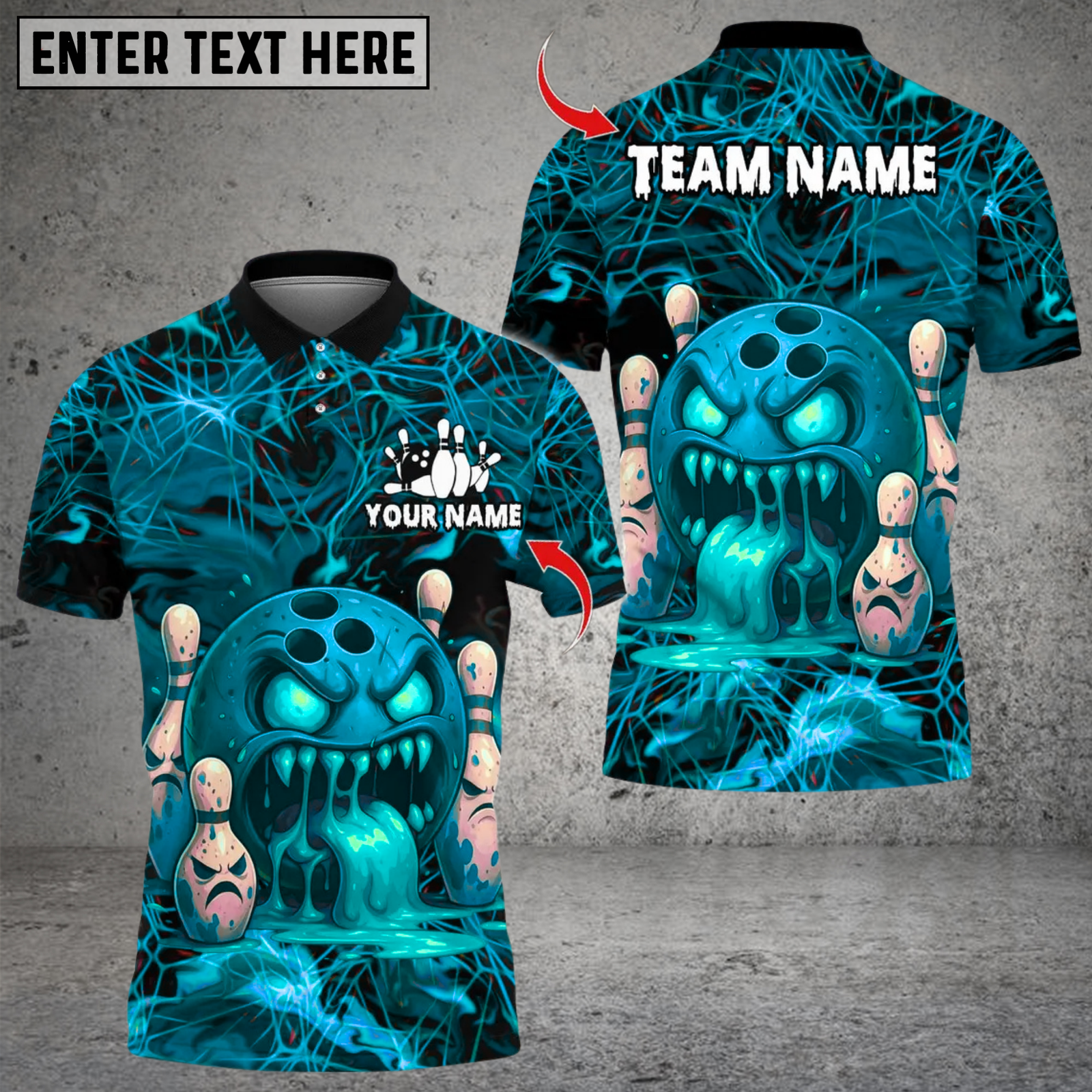 Blisscorners Angry Zombies Bowling Ball Multicolor Customized Name, Team Name 3D Shirts