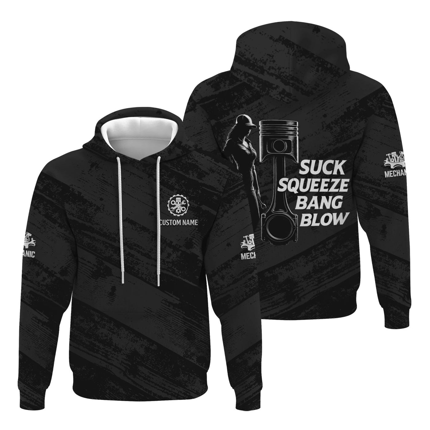 Blisscorners Personalized Mechanic Shirt, Suck Squeeze Bang Blow, Funny Quote Design, Gift For Men