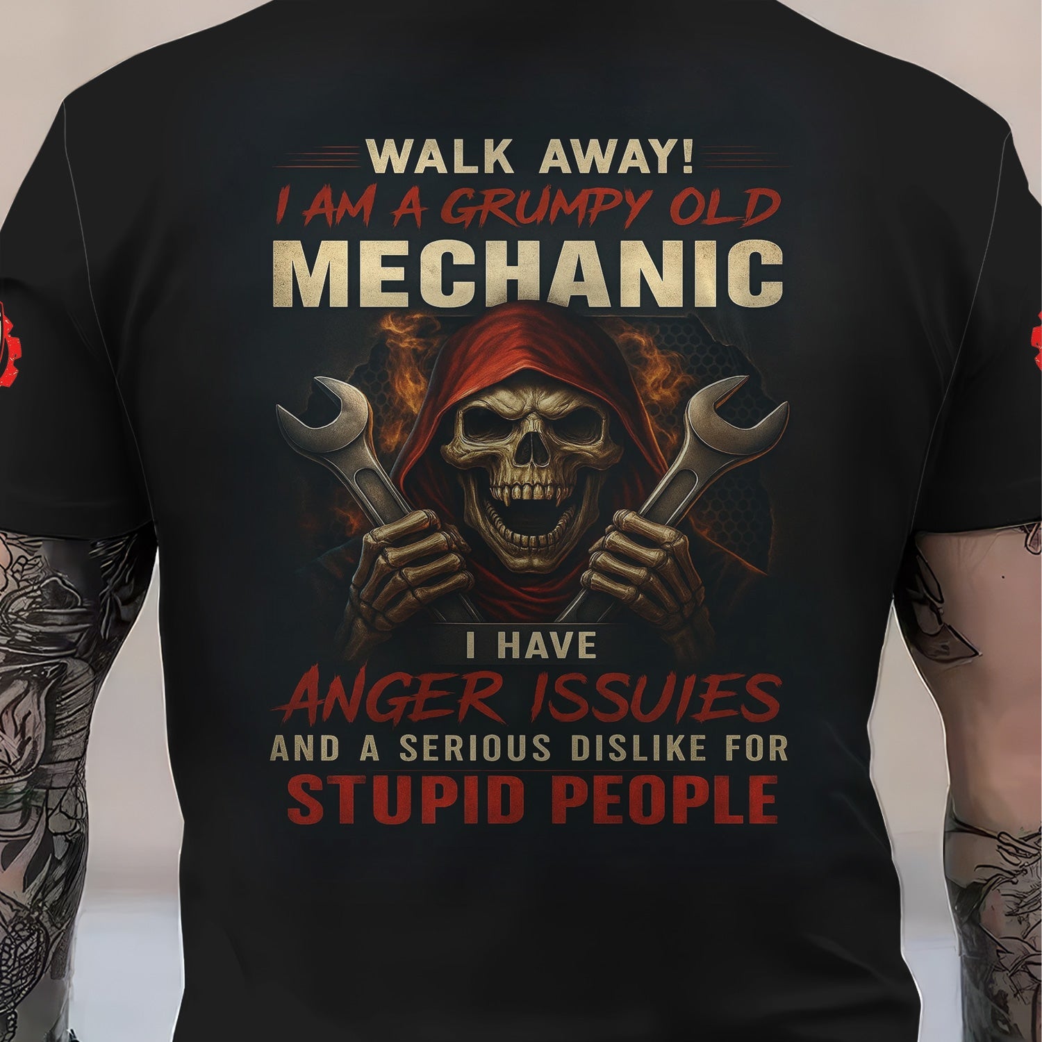 Blisscorners Funny Mechanic Shirt Walk Away I Am A Grumpy Old Mechanic Printed Unisex T Shirt