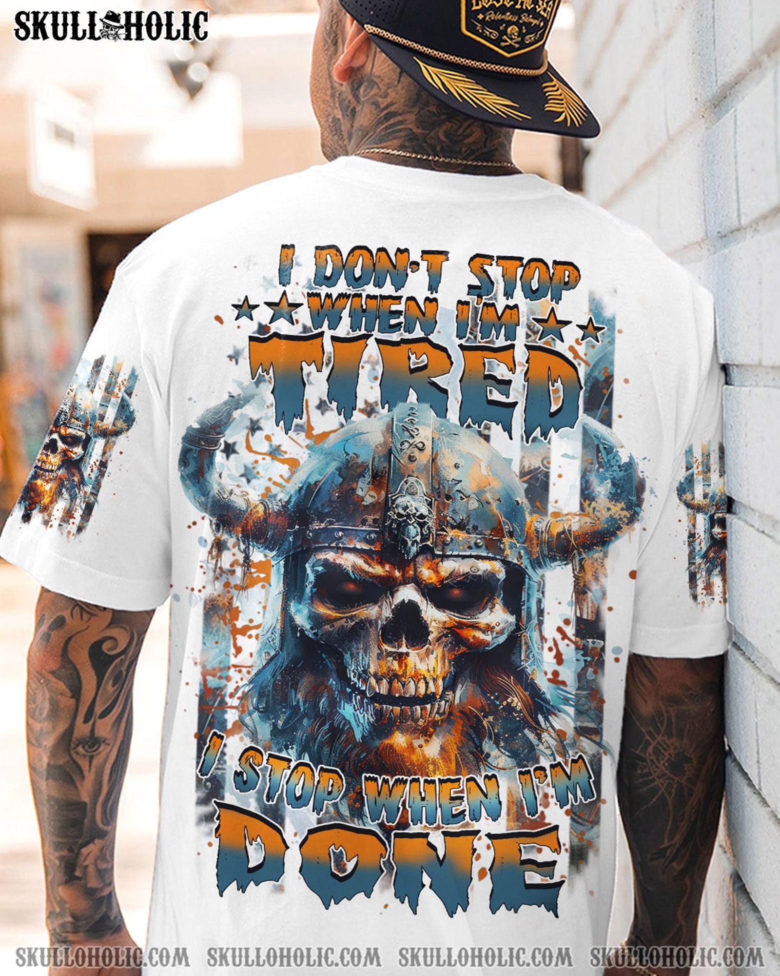 BLISSCORNERS I DON'T STOP WHEN I'M TIRED VIKING SKULL ALL OVER PRINT