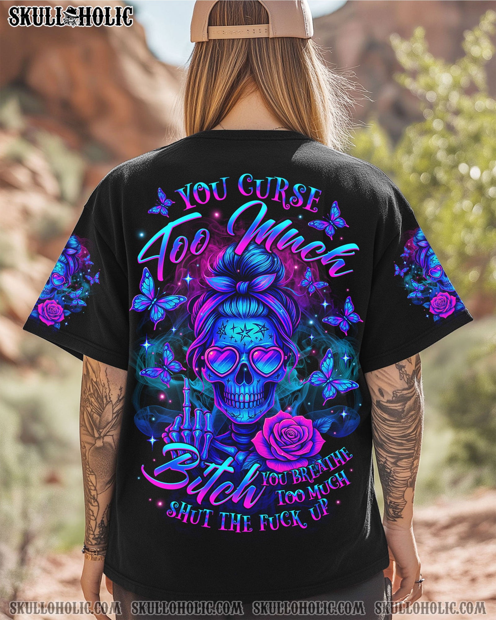 BLISSCORNERS YOU CURSE TOO MUCH SKULL ALL OVER PRINT