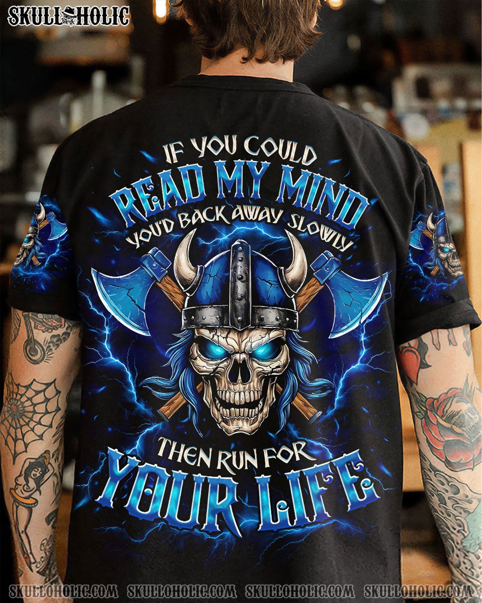 BLISSCORNERS IF YOU COULD READ MY MIND VIKING SKULL ALL OVER PRINT