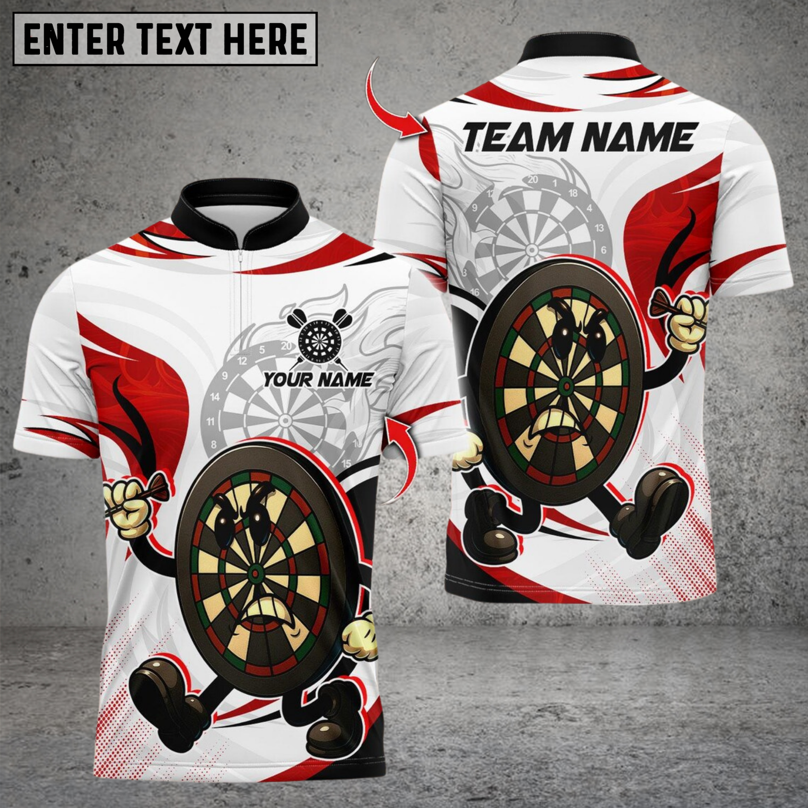 Blisscorners Darts Cartoon Angry Dartboard Multicolor Customized Name, Team Name 3D Shirts